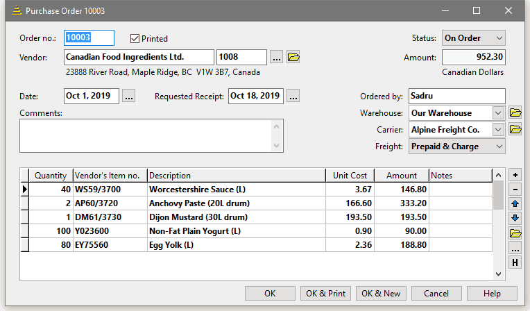 Purchase Order software