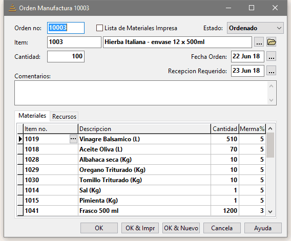 Software de manufactura